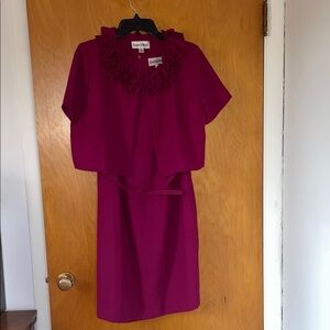 2 Piece Magenta Sleeveless Dress and Jacket